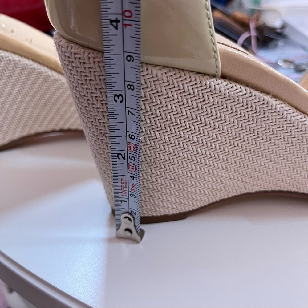 Cole Haan Classic Mobwife Cream leather Espadrilles wedge Heel Sandals shoe 9.5 - Picture 16 of 17